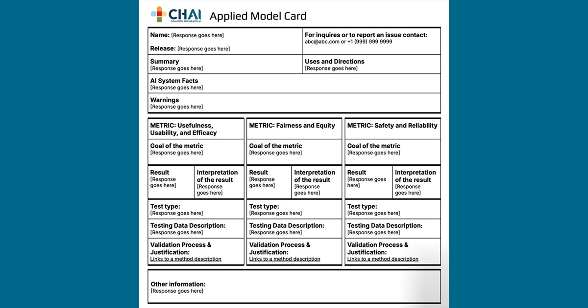 CHAI Model Card CHAI Model Card