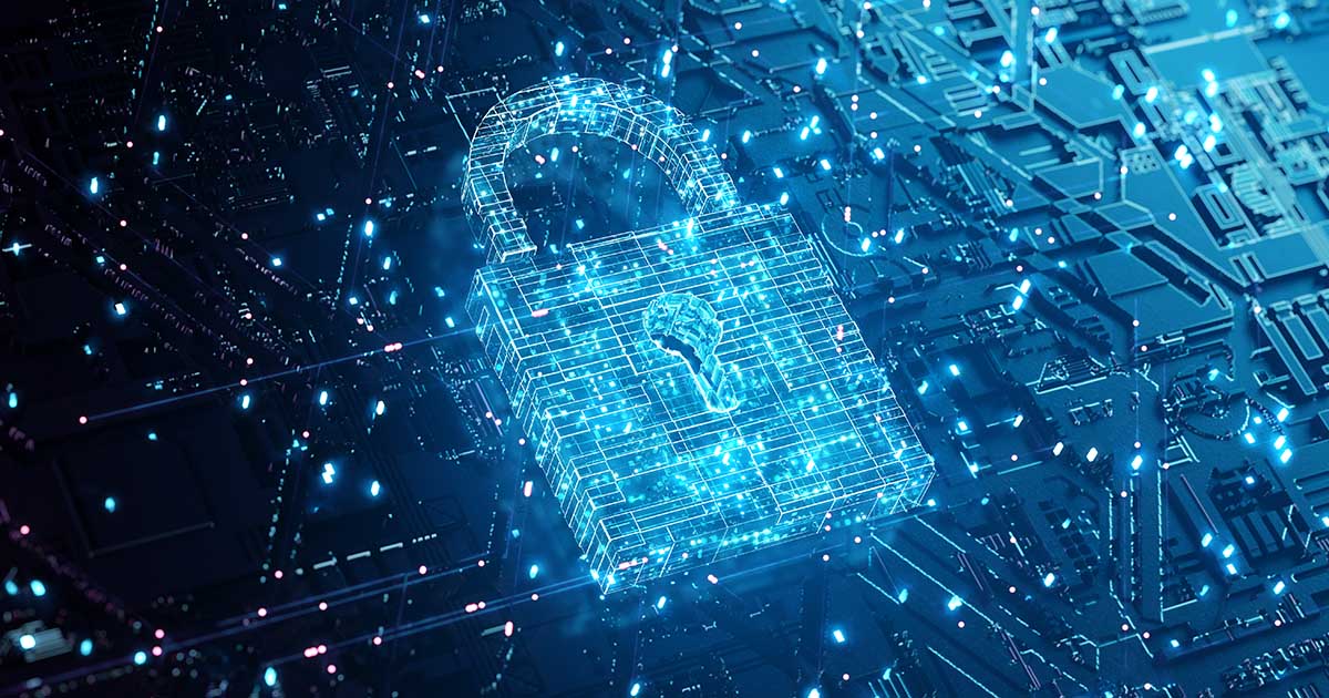 Cybersecurity lock icon