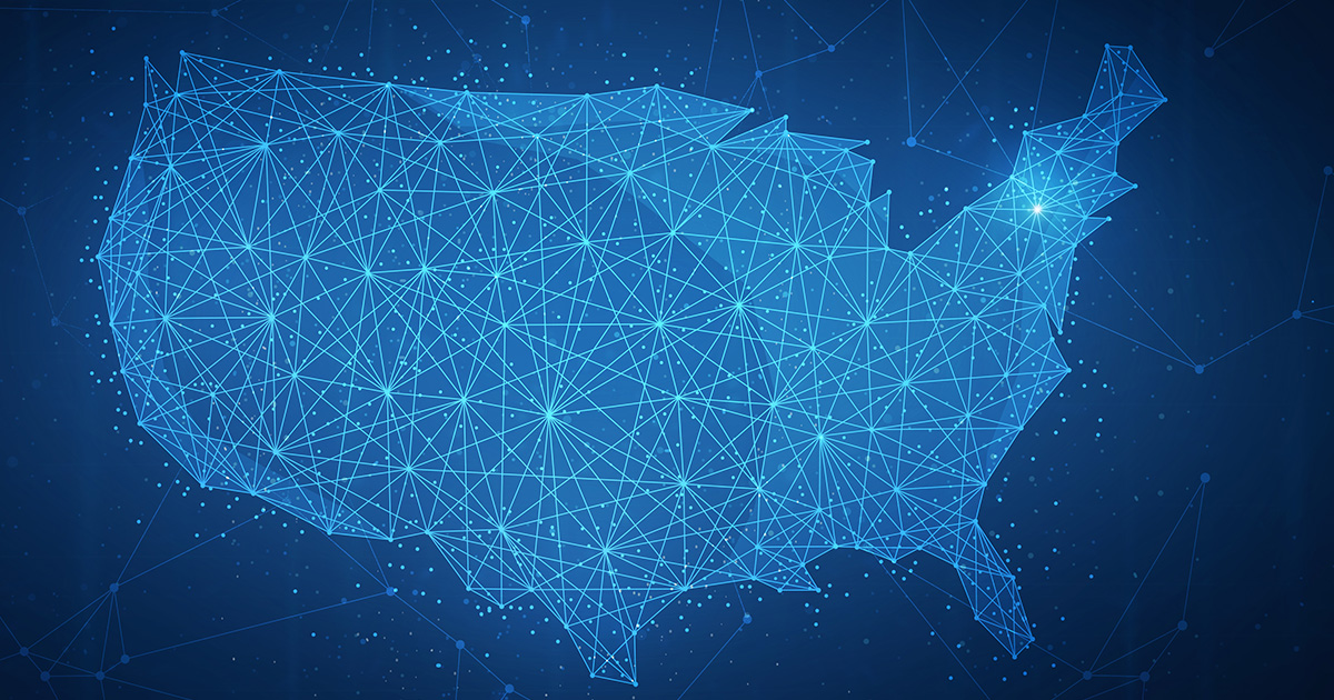 healthcare data exchange on U.S. map healthcare data exchange on U.S. map