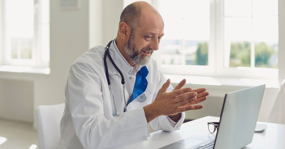 Doctor on a telehealth visit Doctor on a telehealth visit