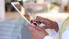 Patient accesses digital therapeutic on telehealth tablet