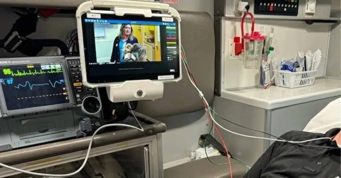 Doctor talking to patient on telehealth screen Doctor talking to patient on telehealth screen