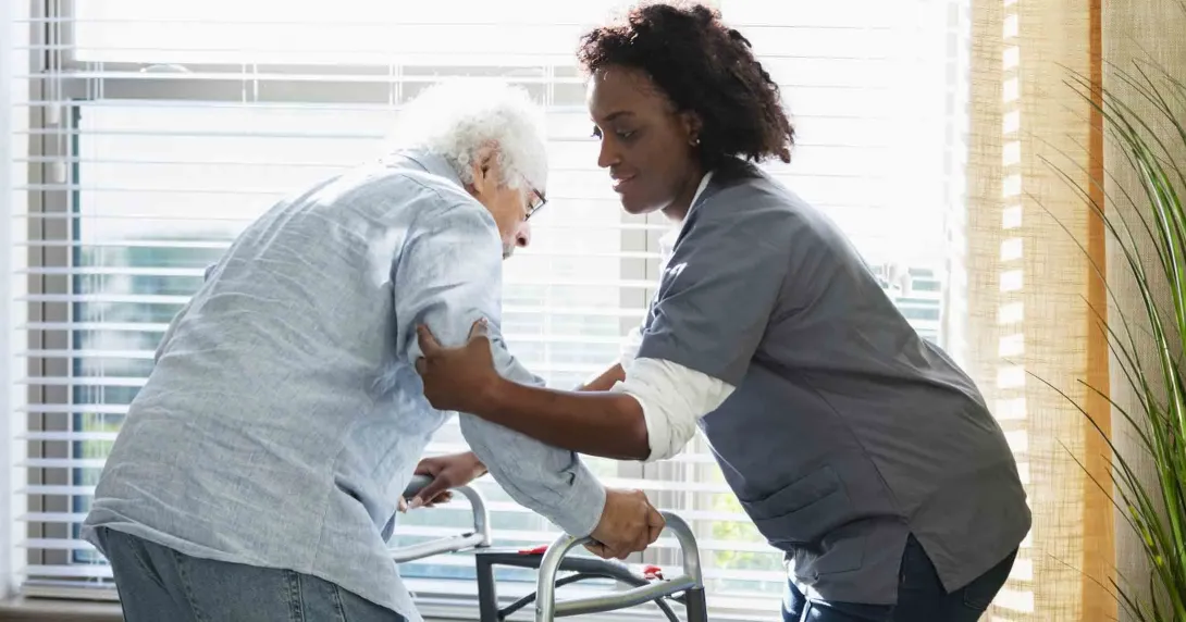 home healthcare worker with a patient home healthcare worker with a patient