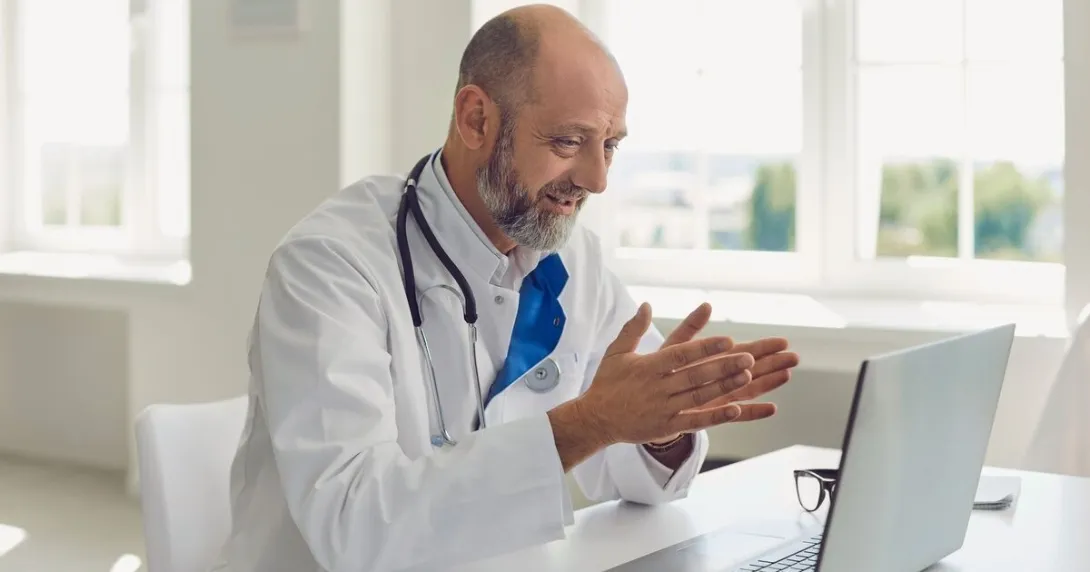 Doctor on a telehealth visit Doctor on a telehealth visit